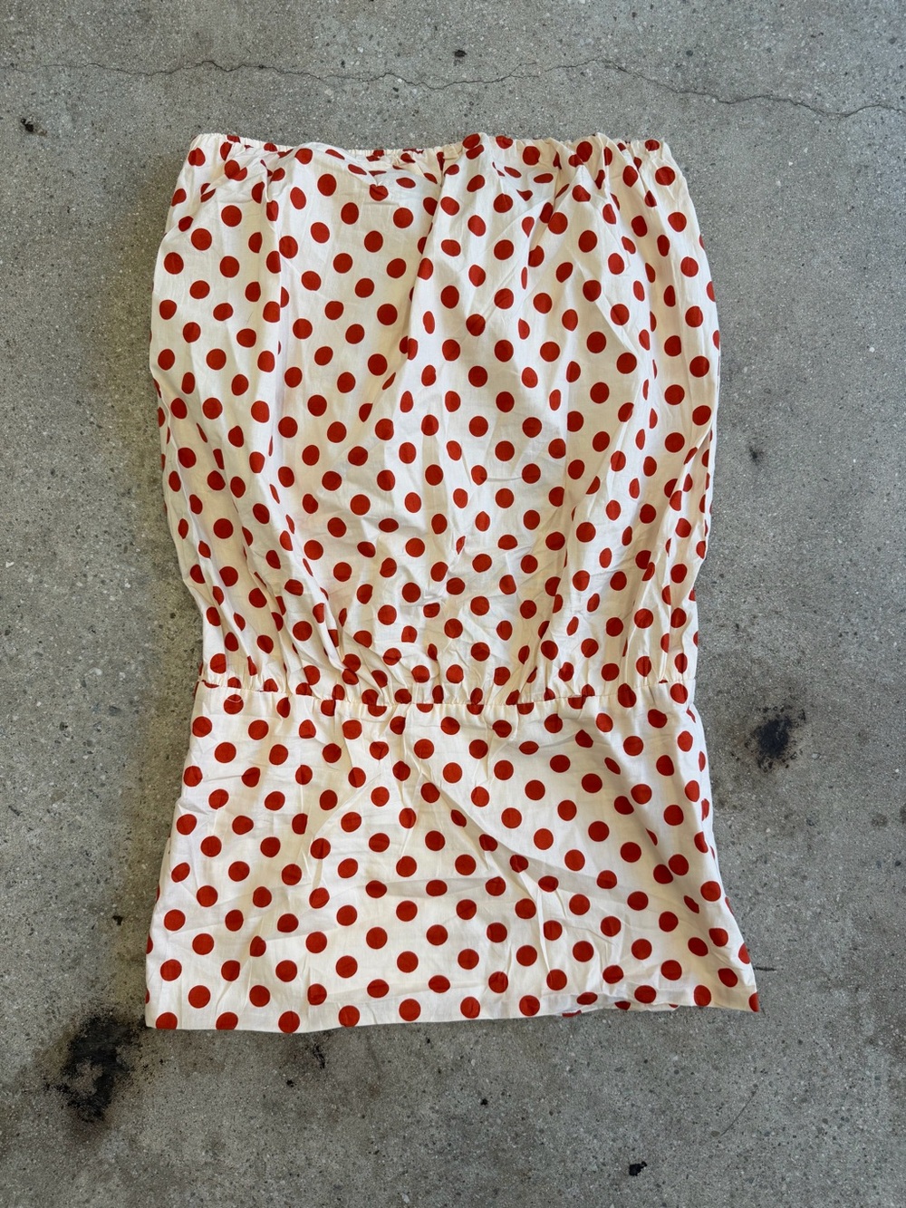 Zara Cream Mini Skirt with Red Polka Dots